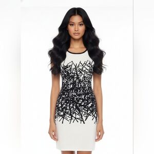 NWT sleveless knits dress black & white size L